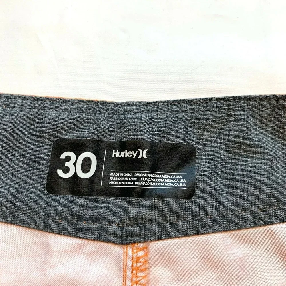 Hurley Board Shorts Swim Trunks Mens 30x9 Striped‎ Heather Surfing Beach Summer